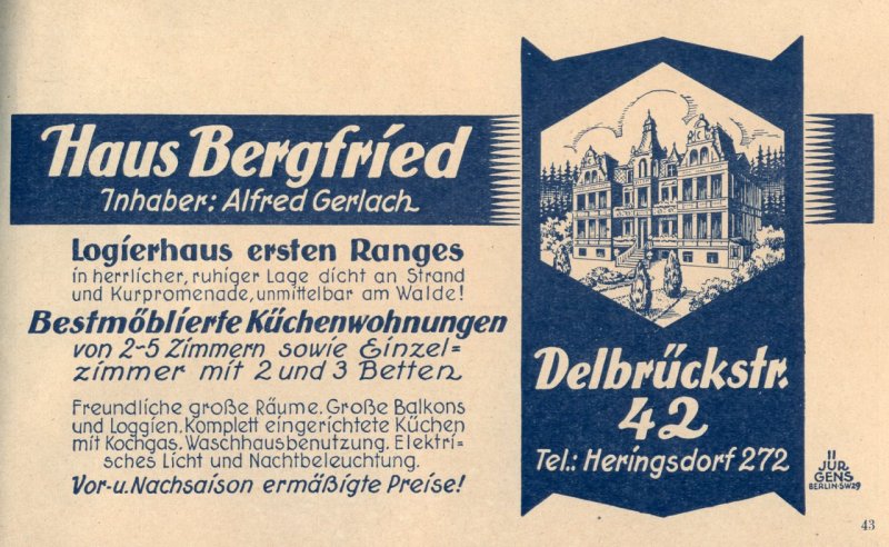 Eine Anzeige vom Haus Bergfried.